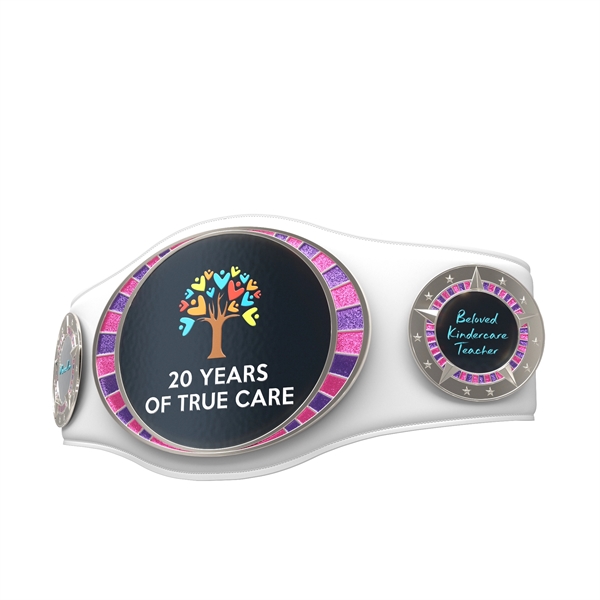 Express Vibraprint White Juniors Championship Belt - Express Vibraprint White Juniors Championship Belt - Image 0 of 24