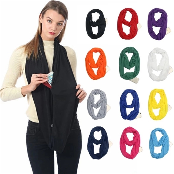 Hidden Zipper Pocket Scarf - Hidden Zipper Pocket Scarf - Image 0 of 1