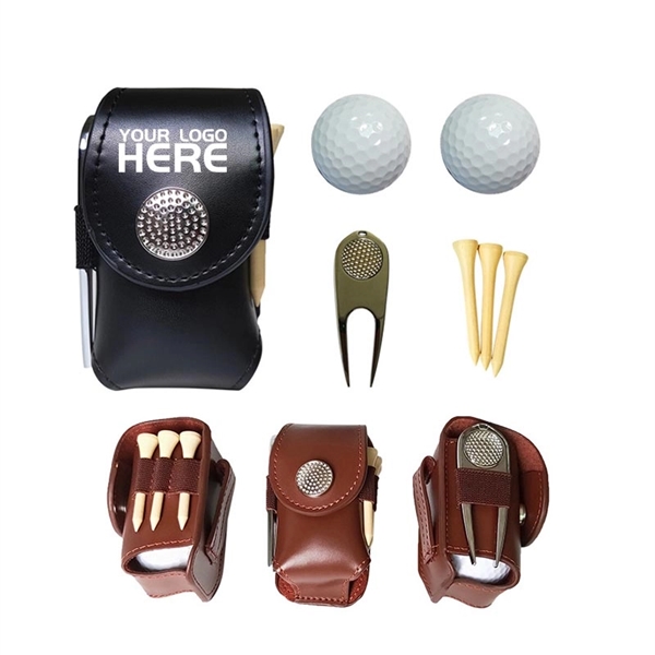 Leather Golf Ball Accessory Set - Leather Golf Ball Accessory Set - Image 0 of 1