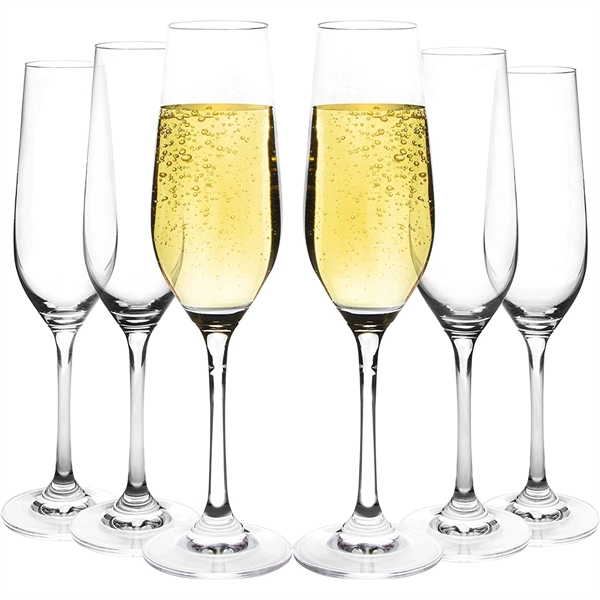 Champagne Flute Glass Clear Crystal 100% Lead-Free - Champagne Flute Glass Clear Crystal 100% Lead-Free - Image 0 of 5