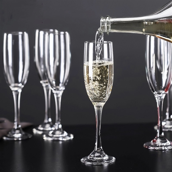Champagne Flute Glass Clear Crystal 100% Lead-Free - Champagne Flute Glass Clear Crystal 100% Lead-Free - Image 1 of 5