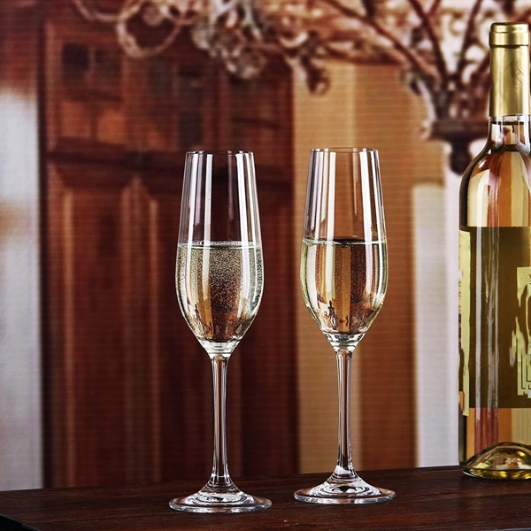 Champagne Flute Glass Clear Crystal 100% Lead-Free - Champagne Flute Glass Clear Crystal 100% Lead-Free - Image 3 of 5