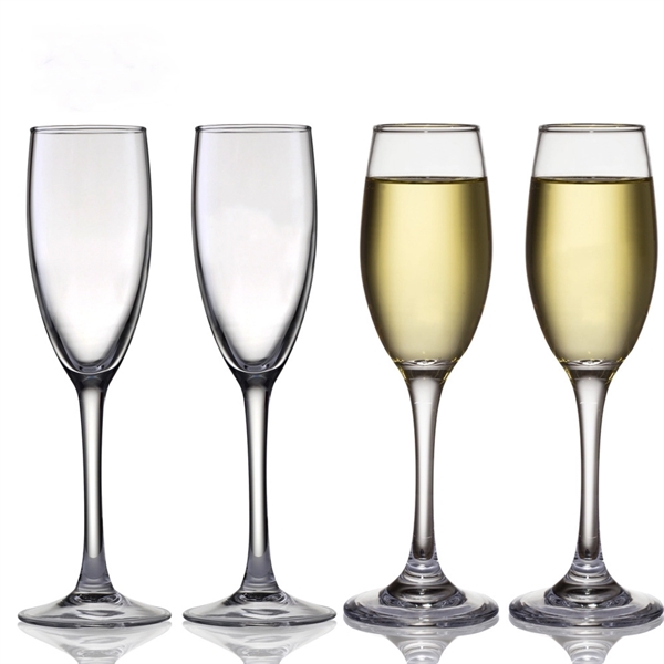 Champagne Flute Glass Clear Crystal 100% Lead-Free - Champagne Flute Glass Clear Crystal 100% Lead-Free - Image 4 of 5