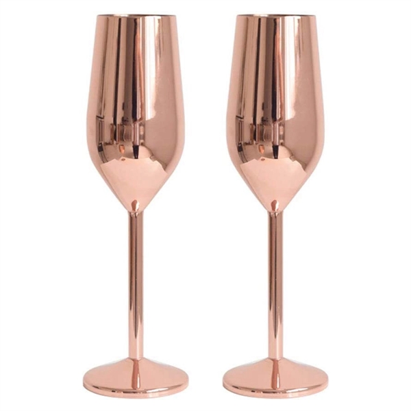 304 Stainless Steel Champagne Flute Rose Gold 200ML - 304 Stainless Steel Champagne Flute Rose Gold 200ML - Image 0 of 4