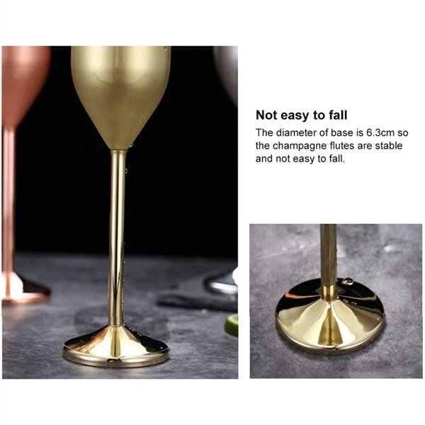 304 Stainless Steel Champagne Flute Rose Gold 200ML - 304 Stainless Steel Champagne Flute Rose Gold 200ML - Image 4 of 4