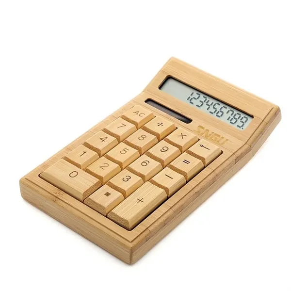 Natural Bamboo Wooden Calculator - Natural Bamboo Wooden Calculator - Image 0 of 1