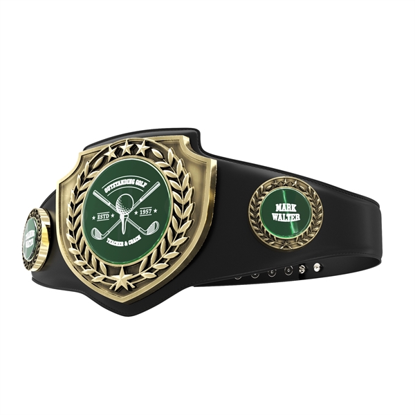 Vibraprint® Bright Gold Championship Shield Award Belt - Vibraprint® Bright Gold Championship Shield Award Belt - Image 0 of 24