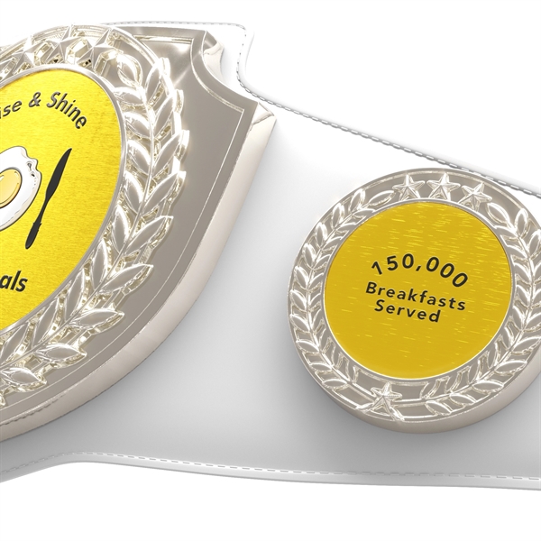 Vibraprint® Bright Silver Championship Shield Award Belt - Vibraprint® Bright Silver Championship Shield Award Belt - Image 3 of 25