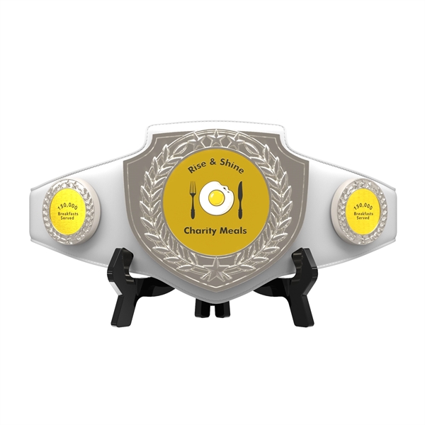 Vibraprint® Bright Silver Championship Shield Award Belt - Vibraprint® Bright Silver Championship Shield Award Belt - Image 8 of 25