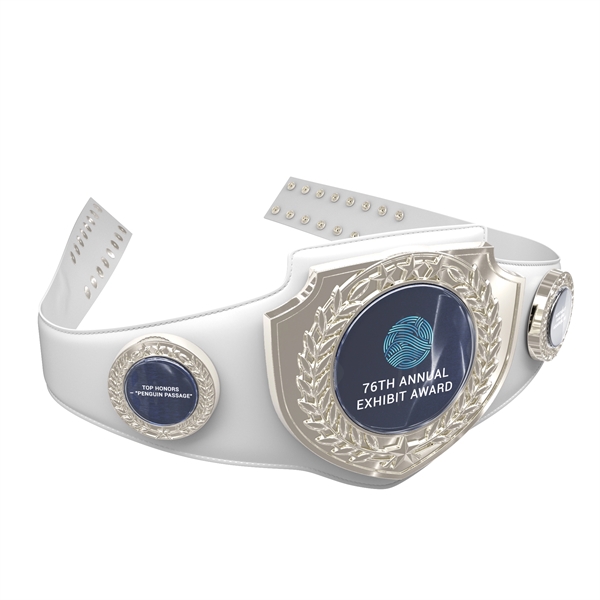 Vibraprint® Bright Silver Championship Shield Award Belt - Vibraprint® Bright Silver Championship Shield Award Belt - Image 10 of 25