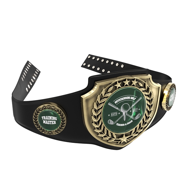 Vibraprint® Antique Gold Championship Shield Award Belt - Vibraprint® Antique Gold Championship Shield Award Belt - Image 1 of 24