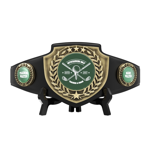 Vibraprint® Antique Gold Championship Shield Award Belt - Vibraprint® Antique Gold Championship Shield Award Belt - Image 6 of 24