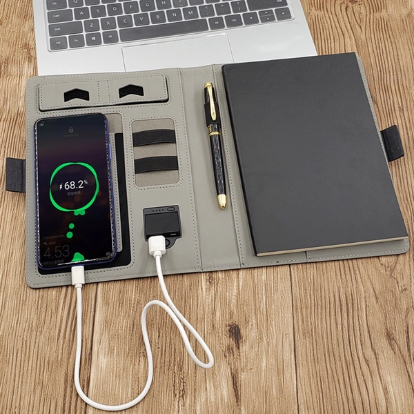 Wireless Charging Notebook With Phone Stand 8000Mah - Wireless Charging Notebook With Phone Stand 8000Mah - Image 1 of 3