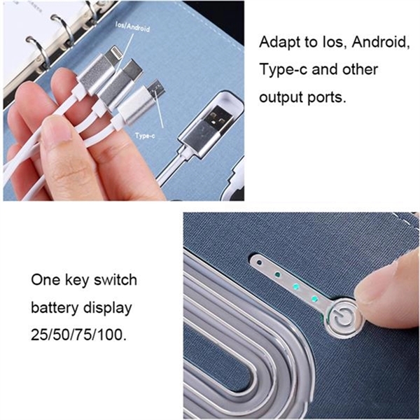 8000Mah Wireless Charging Notebook With 16Gb U Disk - 8000Mah Wireless Charging Notebook With 16Gb U Disk - Image 1 of 5