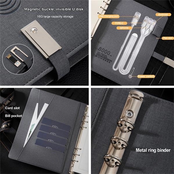 8000Mah Wireless Charging Notebook With 16Gb U Disk - 8000Mah Wireless Charging Notebook With 16Gb U Disk - Image 3 of 5