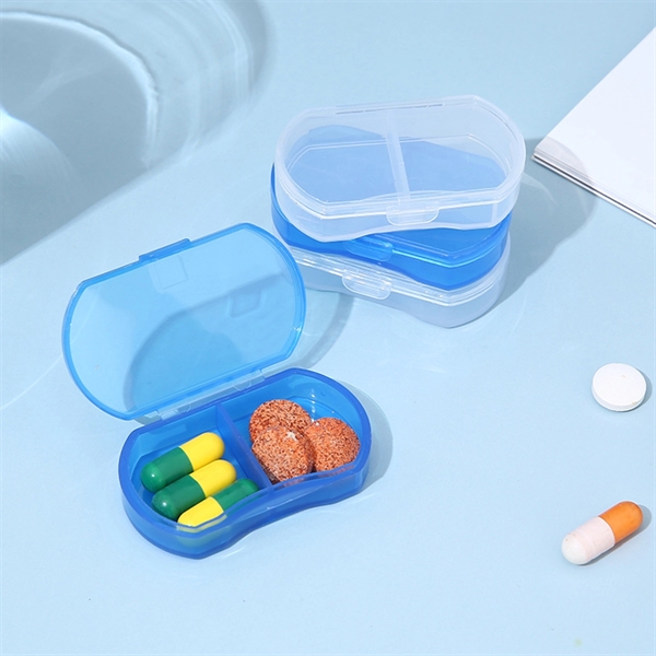 2 Grid Mini Transparent Plastic Pill Box Case