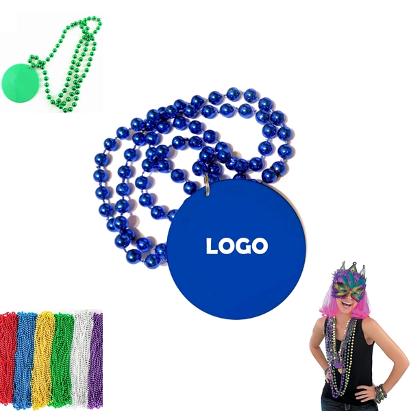 Mardi Gras Beads With Medallion - Mardi Gras Beads With Medallion - Image 0 of 3