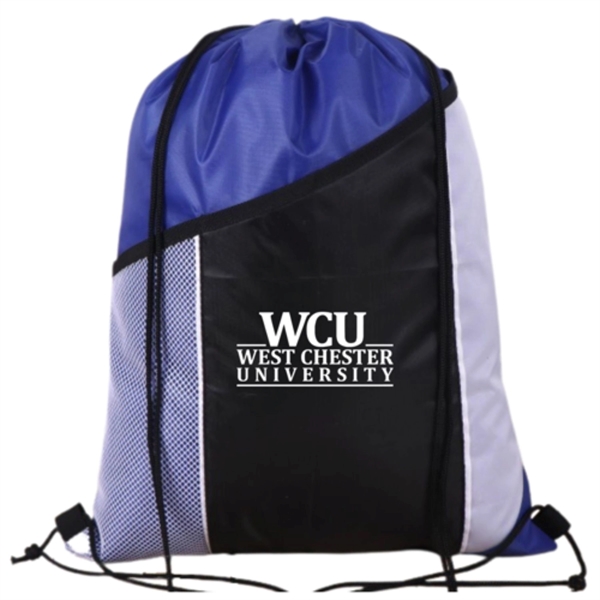 Premium Cinch Drawstring Backpack w Side Mesh Pocket 14"x18" - Premium Cinch Drawstring Backpack w Side Mesh Pocket 14"x18" - Image 2 of 25