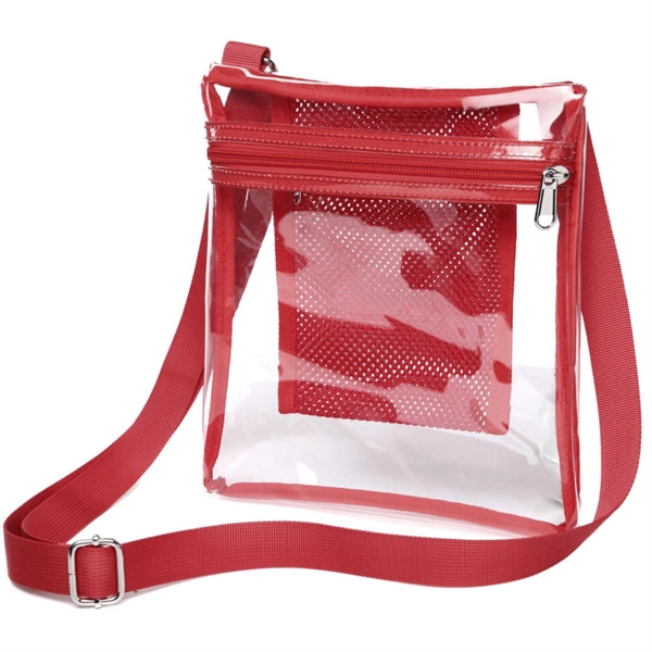 Clear Pvc Sling Shoulder Messenger Bag - Clear Pvc Sling Shoulder Messenger Bag - Image 1 of 4