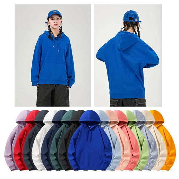 Cotton-Blend Fleece Hooded Crewneck Sweatshirt - Cotton-Blend Fleece Hooded Crewneck Sweatshirt - Image 2 of 3