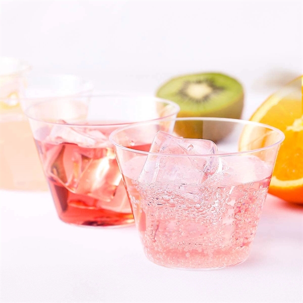 9 OZ Wedding Party Clear Disposable Hard Plastic Cups - 9 OZ Wedding Party Clear Disposable Hard Plastic Cups - Image 2 of 2