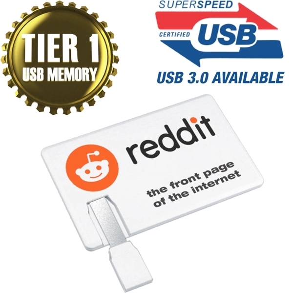 Credit Card USB Flash Drive With Retractable Cable - Credit Card USB Flash Drive With Retractable Cable - Image 1 of 1