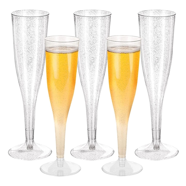 Clear Plastic Toasting Glasses - Clear Plastic Toasting Glasses - Image 2 of 2