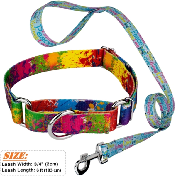 Dye-Sublimation Dog Leash with Adjustable Collar & Carabiner - Dye-Sublimation Dog Leash with Adjustable Collar & Carabiner - Image 0 of 7