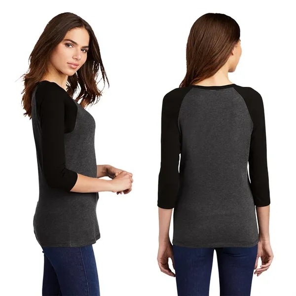 District® Women's Perfect Tri® 3/4-Sleeve Raglan - District® Women's Perfect Tri® 3/4-Sleeve Raglan - Image 4 of 10