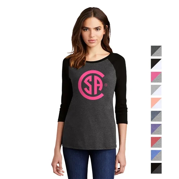 District® Women's Perfect Tri® 3/4-Sleeve Raglan - District® Women's Perfect Tri® 3/4-Sleeve Raglan - Image 0 of 10