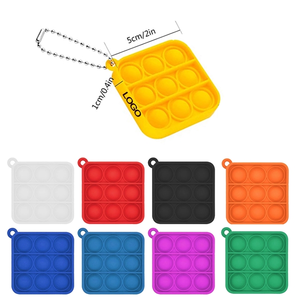 Mini Push It Pop Fidget Toy Key Chain - Mini Push It Pop Fidget Toy Key Chain - Image 0 of 3