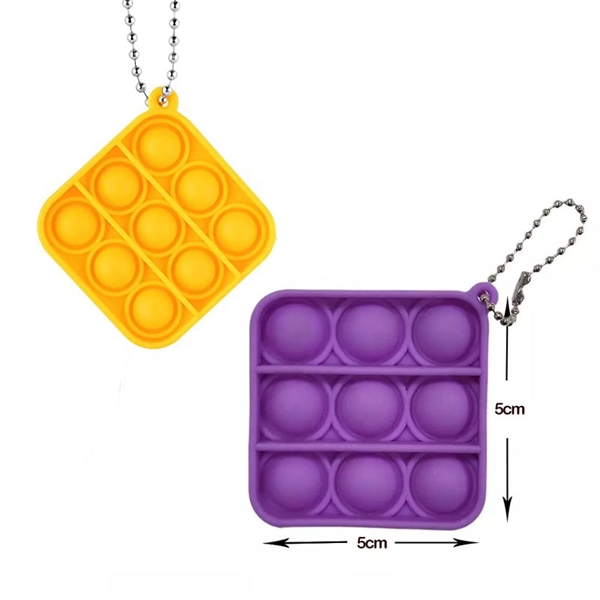 Mini Push It Pop Fidget Toy Key Chain - Mini Push It Pop Fidget Toy Key Chain - Image 1 of 3