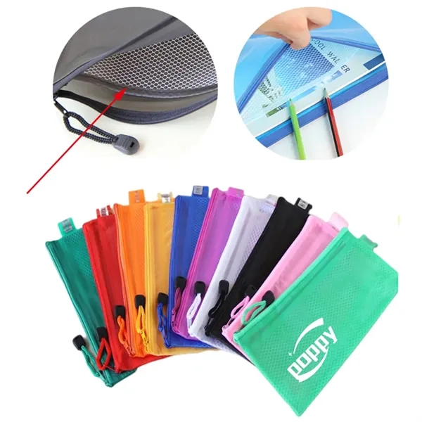 Waterproof Clear PVC Mesh Pencil Pouch Makeup Bag - Waterproof Clear PVC Mesh Pencil Pouch Makeup Bag - Image 0 of 1