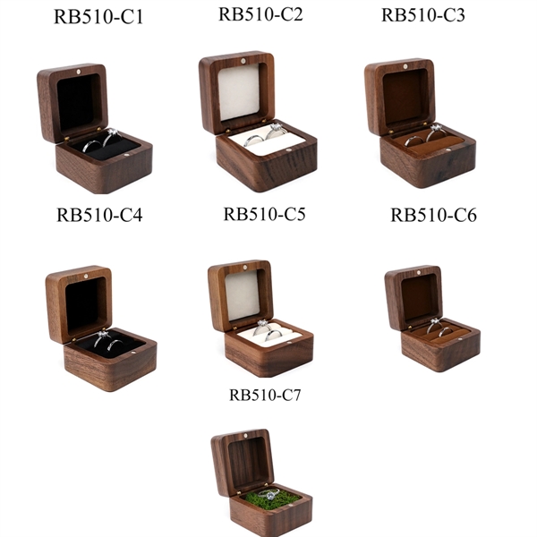 Wooden Jewelry Ring Box - Wooden Jewelry Ring Box - Image 1 of 5