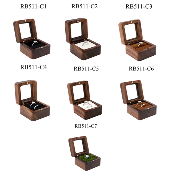 Wooden Jewelry Ring Box - Wooden Jewelry Ring Box - Image 2 of 5