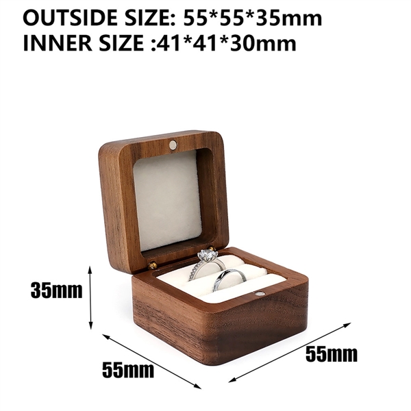 Wooden Jewelry Ring Box - Wooden Jewelry Ring Box - Image 5 of 5