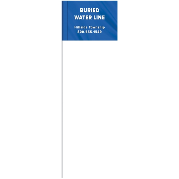 1-Color Custom Marking Flag w/11.5" Plastic Staff - 1-Color Custom Marking Flag w/11.5" Plastic Staff - Image 3 of 23