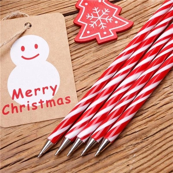 Christmas Gift Santa Claus Ball Point Pen Candy Cane Crutch - Christmas Gift Santa Claus Ball Point Pen Candy Cane Crutch - Image 1 of 2