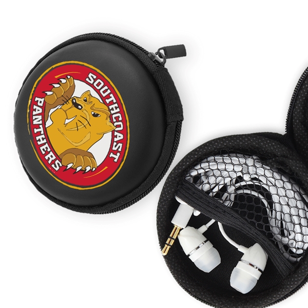 Wintour White Earphones with Black Case - Wintour White Earphones with Black Case - Image 1 of 3