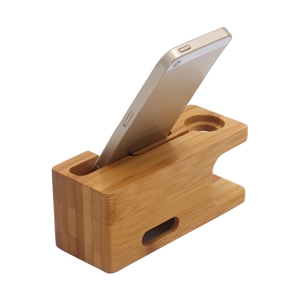 Bamboo Charging Station Wood Charge Dock - Bamboo Charging Station Wood Charge Dock - Image 3 of 5