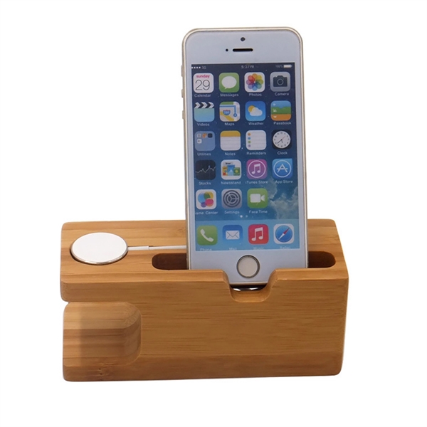 Bamboo Charging Station Wood Charge Dock - Bamboo Charging Station Wood Charge Dock - Image 5 of 5