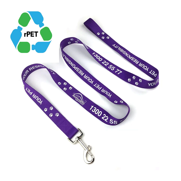 5/8"x72" rPET Eco-friendly Pet Leash w/ Metal Carabiner - 5/8"x72" rPET Eco-friendly Pet Leash w/ Metal Carabiner - Image 0 of 1