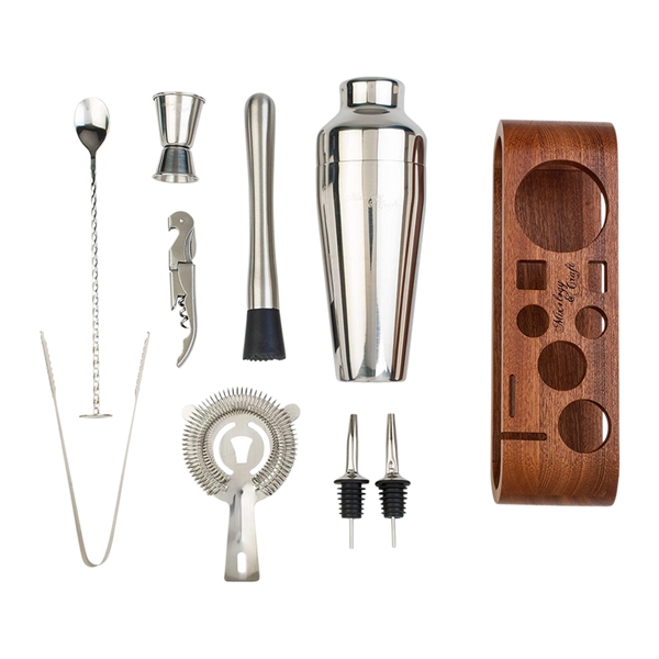 10-Piece Cocktail Bar Set (Stainless Steel) - 10-Piece Cocktail Bar Set (Stainless Steel) - Image 1 of 8