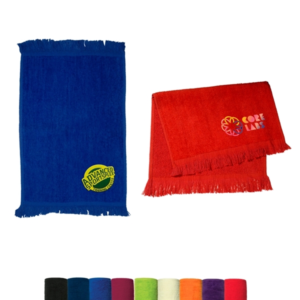 Fringed Cotton Rally Towel 11x18 - Fringed Cotton Rally Towel 11x18 - Image 0 of 16