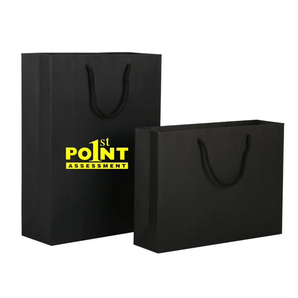 Durable Black Matte Shopping Gift Paper Bag - Durable Black Matte Shopping Gift Paper Bag - Image 2 of 2