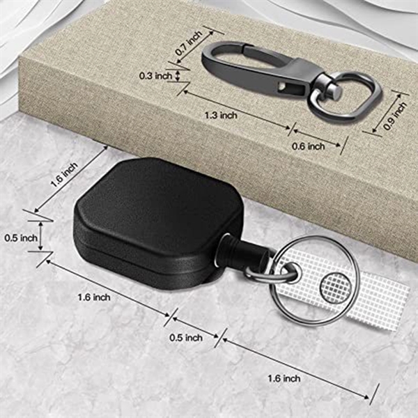 Heavy Duty Metal Retractable Carabiner Keychain - Heavy Duty Metal Retractable Carabiner Keychain - Image 3 of 6