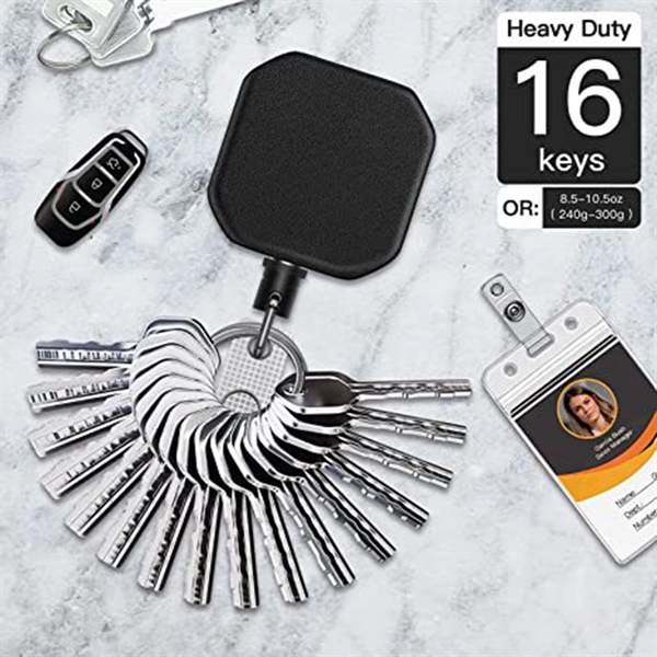 Heavy Duty Metal Retractable Carabiner Keychain - Heavy Duty Metal Retractable Carabiner Keychain - Image 6 of 6