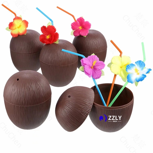 Coconut Cups With Straws - Coconut Cups With Straws - Image 0 of 1
