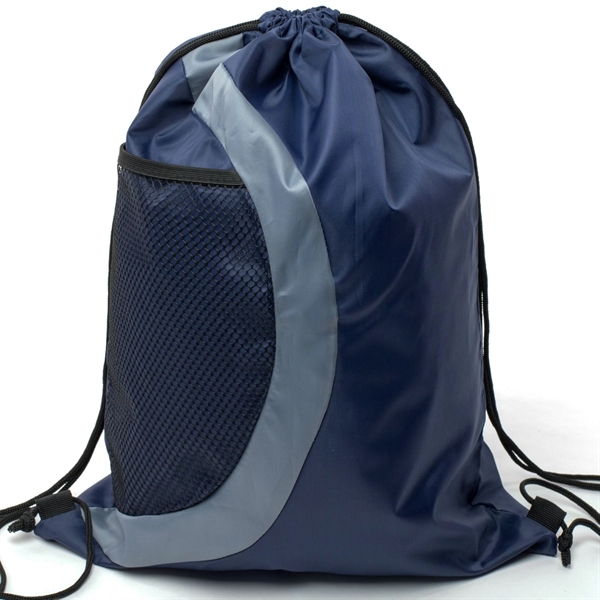 Heavy Duty Drawstring Cinch Backpack Side Mesh Pocket 15"x18 - Heavy Duty Drawstring Cinch Backpack Side Mesh Pocket 15"x18 - Image 4 of 26