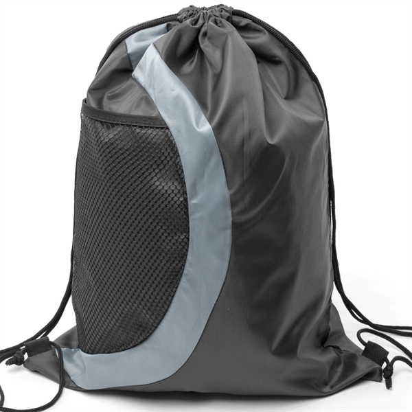 Heavy Duty Drawstring Cinch Backpack Side Mesh Pocket 15"x18 - Heavy Duty Drawstring Cinch Backpack Side Mesh Pocket 15"x18 - Image 5 of 26